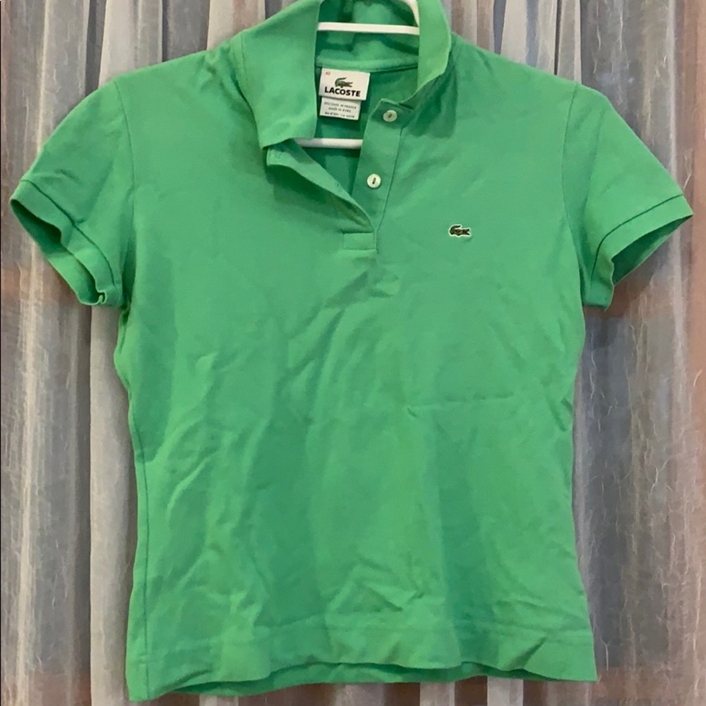 Green Lacoste polo